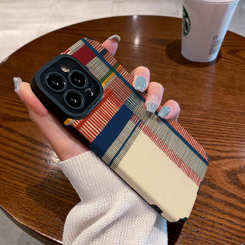 Spliced Totem Design Suitable for Apple 16 Pro Max Phone Case, New iPhone 15 Creative Style for Women, Color Block for 14 Pro, Personalized for Men, High-End Feel for 13, Full-Cover Silicone for 12, Anti-Drop for 11, Protective Case for 8 Plus, XS