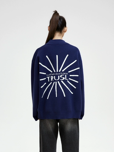 Кардиган с молнией, свитер, трикотажная куртка для влюбленных, с вышивкой, оверсайз, увеличенная толщина