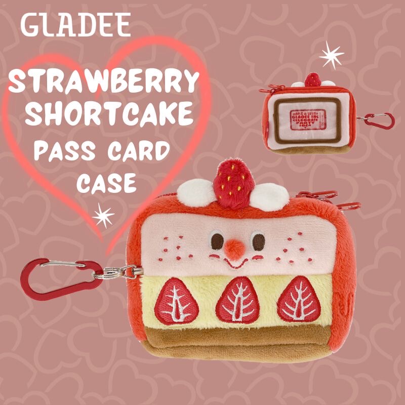 Gladee Powder Cake Card Holder Cream Strawberry Ccd Storage Coin Purse Pendant Japanese Original Design Gift