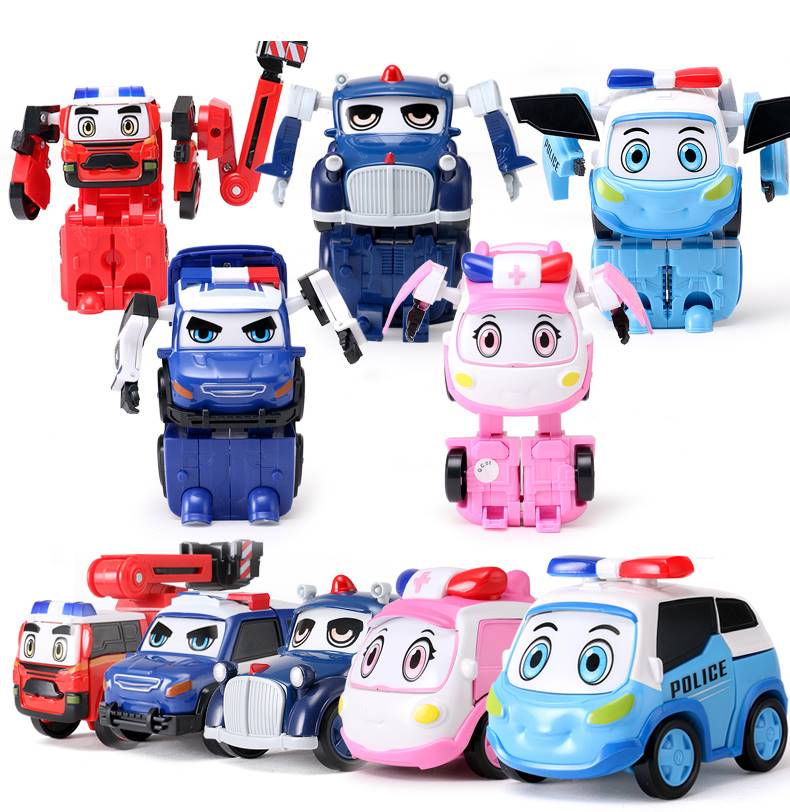 Police Car Alliance Large Transformed Toy Car Old Sheriff Xiaoji Xiaoyu Fire Car Darling Children Rescue Team Car