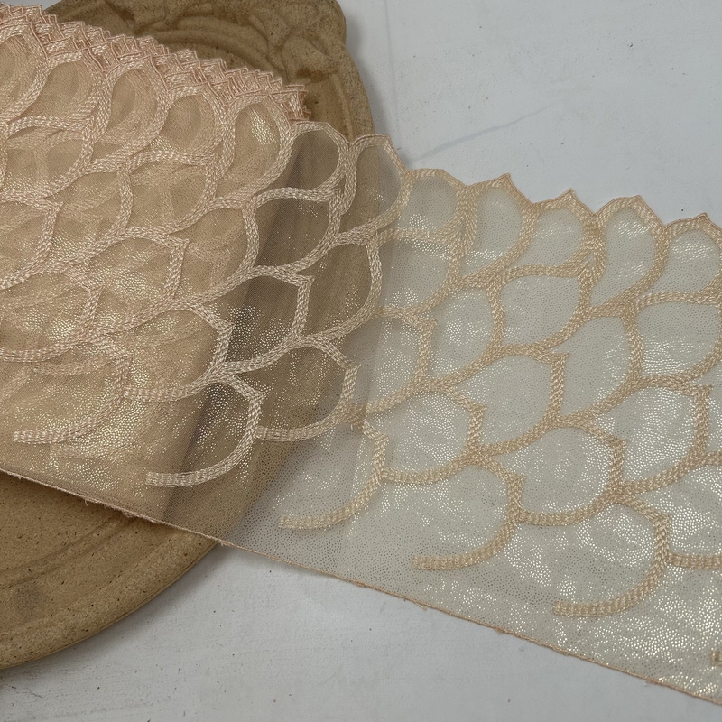 12m X17Cm Lace Trim Accessories Mesh Embroidery Khaki Gold Handmade DIY Accessories Decorative Belt P013 12m X17Cm Lace Trim Accessories Mesh Embroidery Khaki Gold Handmade DIY Accessories Decorative Belt P013