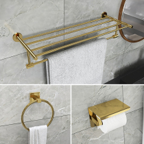 Toilet full copper bath towel rack bathroom free of punch towel rack shower room wall-mounted shelving pendant suit