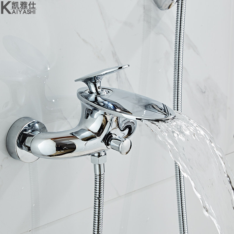 Bath side tap cold wall waterfall outwater shower bathroom mixed bathroom shower shower and sprinkler pack copper