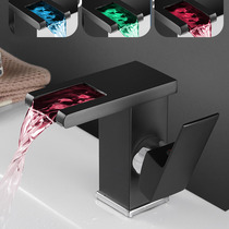 Kaysee wash face basin waterfall tap washroom terrace basin tap hot and cold intelligent temperature sensitive belt LED light