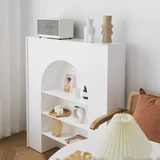 Runjia Home Квадратная каминная полка в скандинавском стиле, декоративная стойка, ретро-витрина, шкаф для хранения, французский белый входной шкаф