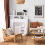 Runjia Home Квадратная каминная полка в скандинавском стиле, декоративная стойка, ретро-витрина, шкаф для хранения, французский белый входной шкаф