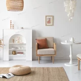 Runjia Home Квадратная каминная полка в скандинавском стиле, декоративная стойка, ретро-витрина, шкаф для хранения, французский белый входной шкаф