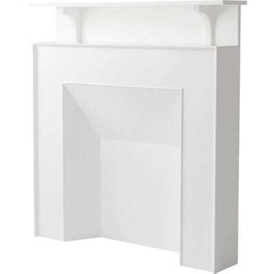 Runjia Home Квадратная каминная полка в скандинавском стиле, декоративная стойка, ретро-витрина, шкаф для хранения, французский белый входной шкаф