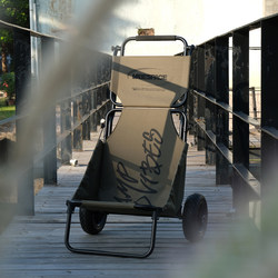 Folding Cart for Outdoor Camping, Fishing, Storage, Camping Chair Transport, Portable Shopping, Travel, Small Trailer, Aluminum Alloy