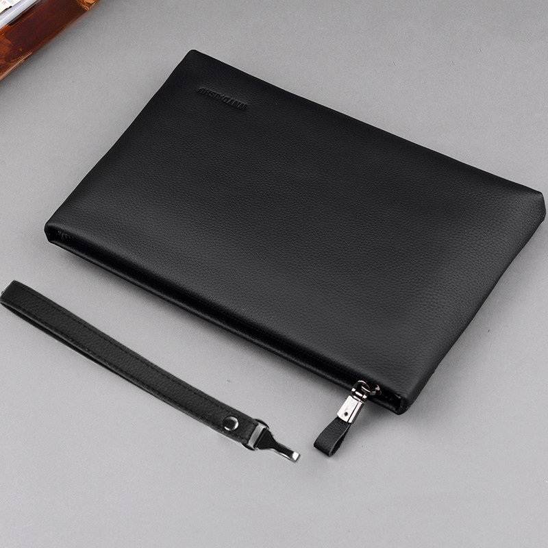 High Texture Handbag Man Genuine Leather New Men Business Bull Leather Hand Grab Bag Letter Enveloping Hand Grab Bag Tide Card Mini Casual