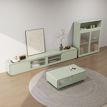 Nordic modern minimalist Changhong glass light and luxurious green TV cabinet Sitting Room Side Cabinet TV Cabinet tea table Composition