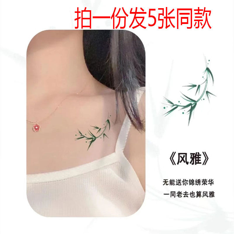 Ancient air bamboo tattoo with waterproof woman persistent knob tattoo with wrist small fresh artistic sexy art in