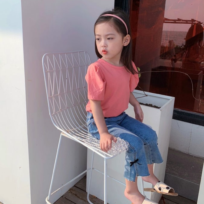 Girls' spring and autumn clothes, jeans, children's clothes, spring clothes, flared pants, girls' baby spring, western style, fashionable long pants, trendy