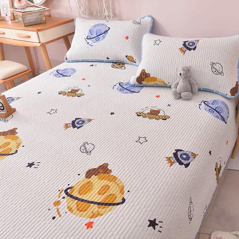 Mengjie home textile ins tatami bed cover single piece double-sided pure cotton three-piece quilted four seasons universal quilted thickened