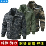 Осенняя камуфляжная хлопковая куртка, износостойкий комбинезон, защита от ожогов