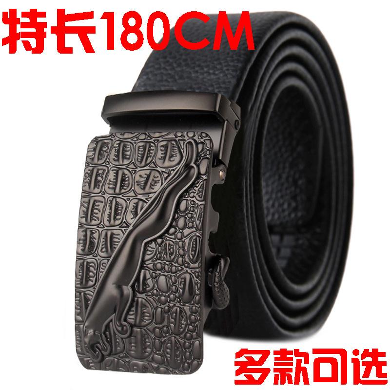 Belt Buckle Belt Automatic Men's Pants With Youth Business Lengthened Fat Sub 150 Genuine Leather Mid Casual Tide Leopard