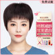 假发短发时尚全真发假发女短发遮白发全头套妈妈发型自然逼真透气
