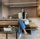 Корейская подлинная подлинность 1041009 кожа 100%сшивая наплечники для рисования веревки на насос хлопковой холст мешок