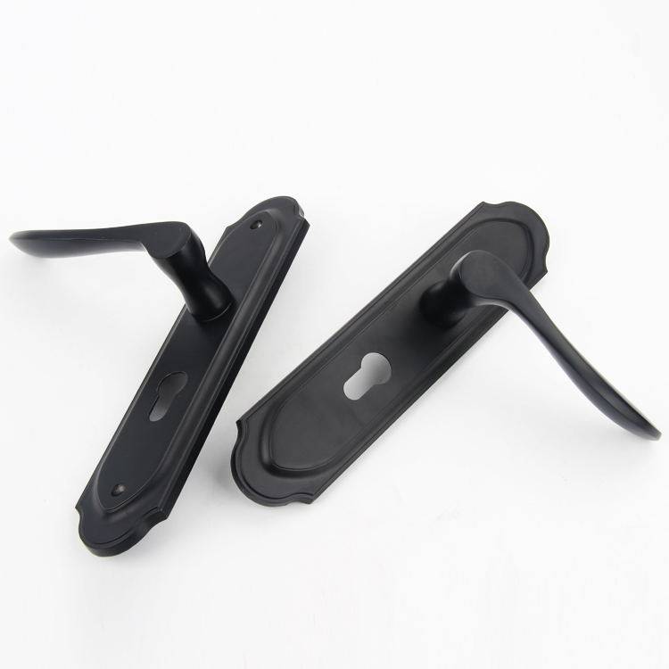 European Black Wooden Door Lock Indoor Steel Wooden Door Lock Silent Bedroom Door Lock Universal Room Door Lock Three-Piece Set