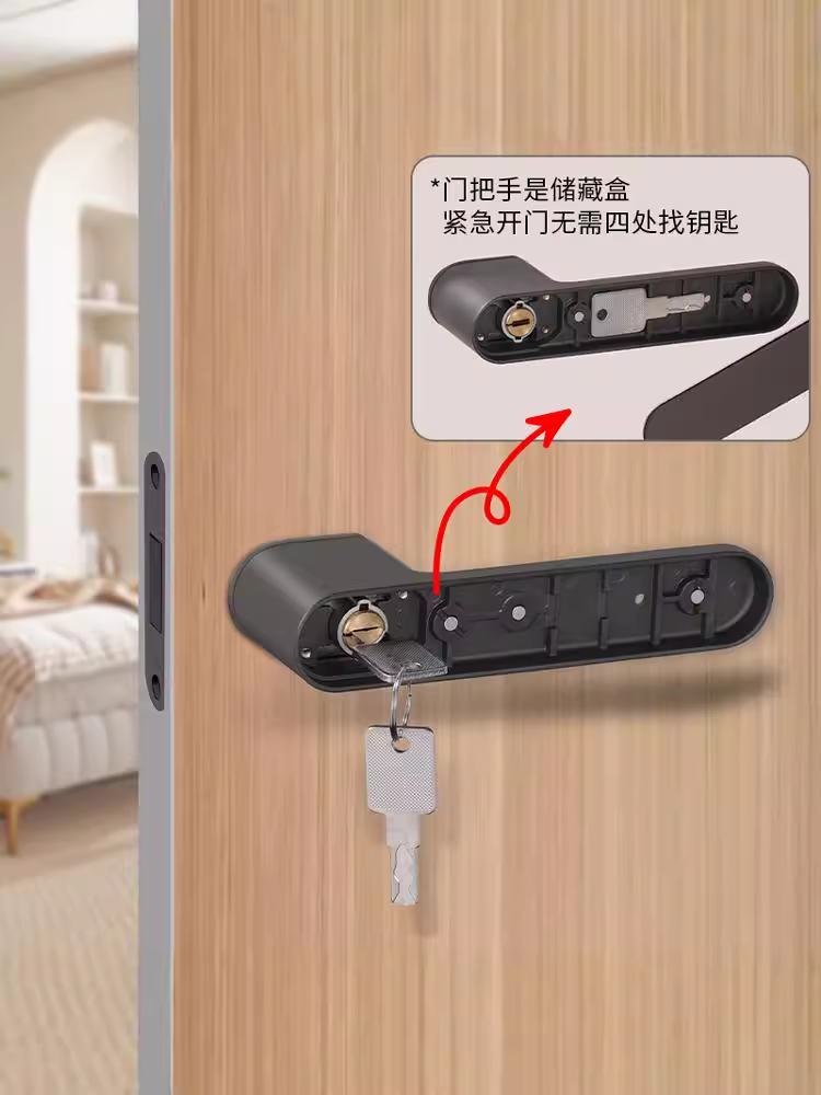 European-Style Single-Handle Minimalist Eco-Lock New Hidden Keyhole Bedroom Study Magnetic Silent Door Lock
