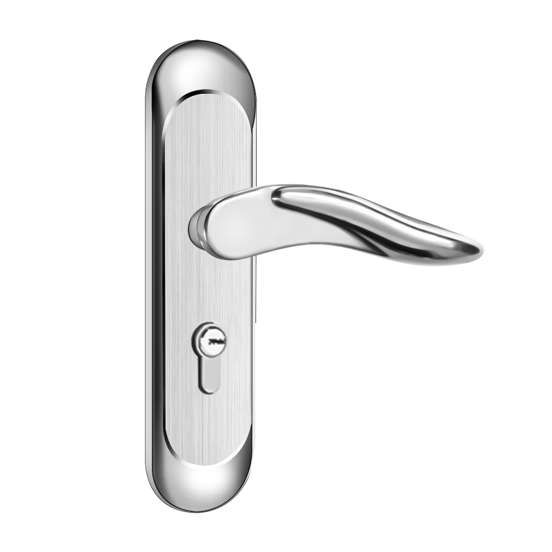 Indoor Stainless Steel Door Lock, Bedroom Lock, Black Silent Lock, Universal Room Wooden Door Lock, Household Lock, Handle Lock