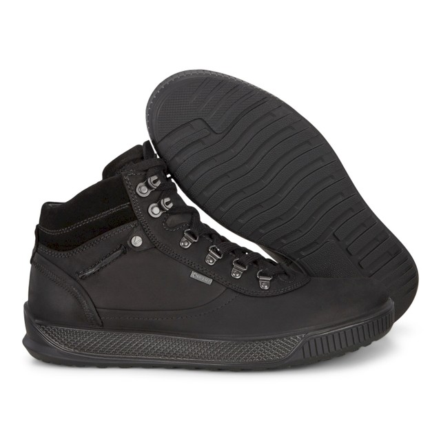 ເກີບຜູ້ຊາຍ ECCO lace-up high-top shoes ສະດວກສະບາຍ GTX waterproof outdoor flat shoes Luwei 501834