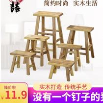 Rural household stool solid wood small kindergarten baby children dance bench Adult long low shoe change elm stool