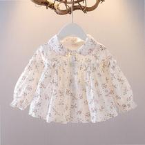 Barabara MU Girls Broken Flowers Small Lining Clothes Spring Autumn 2022 New Female Baby Long Sleeve Blouses Korean Version Children