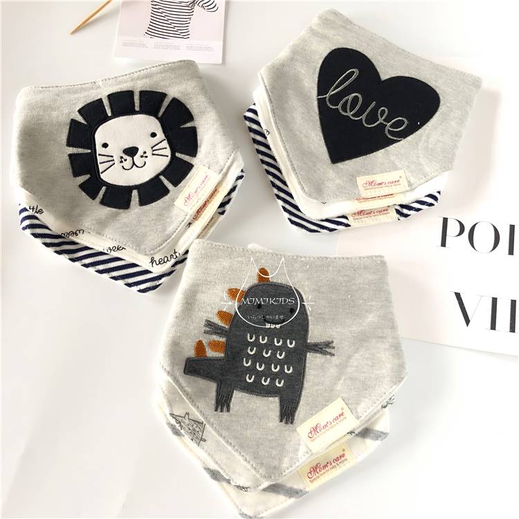Male Baoshuai Saliva Scarf Korean Ins Wind 1 One 2-year-old Baby Net Red Saliva Towel Triangle Towel Baby Pure Cotton a Class