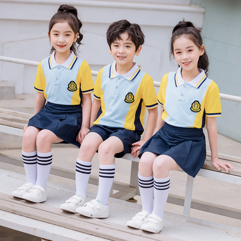 Summer kindergarten Garden clothes primary and middle school students school uniforms Spring and autumn style suit Children's Games class 3 sets of summer clothes