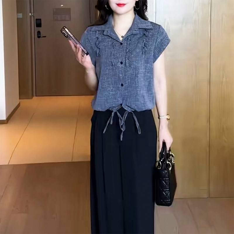 Summer Wear Shirts Are Fashionable, Casual and Versatile. 2026 New Style, Elegant and Age-Reducing. Simple Lapel Short Tops