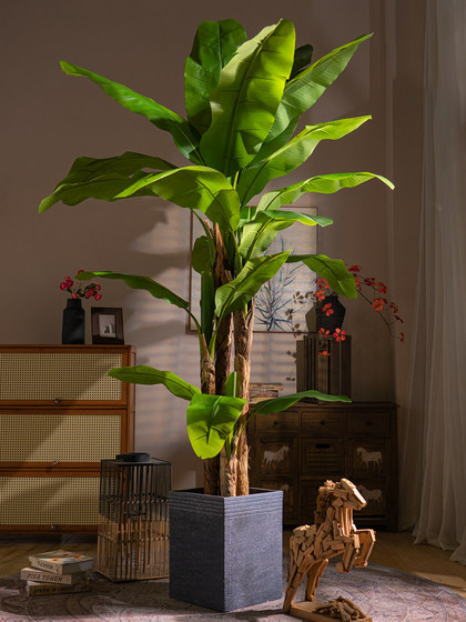 High-End, Ultra-Large Simulated Green Plant, Broad-Leaf Banana Tree, Indoor Bionic Tropical Plant Landscaping, Fake Tree Decorative Ornaments