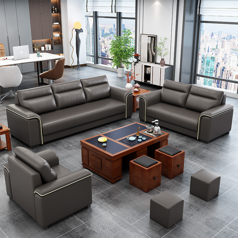 Office sofa simple modern business reception room reception room single three person office coffee table combination set