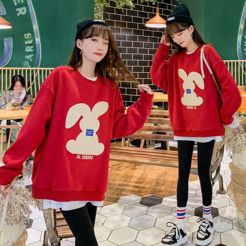 Pregnancy Woman Dress Autumn Winter Sky Plus Suede Thickened Fashion Thick T-Shirt Suit Large Size Slim Fit Jacket Head Jacket Warm Cover Head Jacket