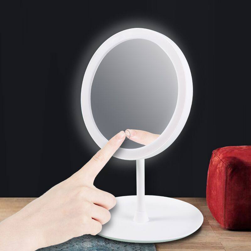 LED make-up mirror with lamp table top supplementary light portable mirror dormitory desktop convenient net red simple ins wind dressing mirror