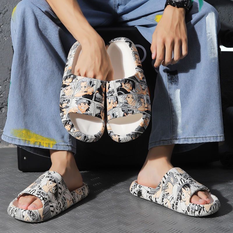 Naruto Slippers for Men, Trendy Indoor and Outdoor Korean Style Thick-Soled Non-Slip One Piece Couple Slippers Naruto Slippers for Men, Trendy Indoor and Outdoor Korean Style Thick-Soled Non-Slip One Piece Couple Slippers
