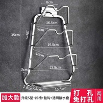 Non-u-free shelf New color water hanging black polenta Room hanging with baton-style kitchen wall rust 304 type hole wall lid steel stand