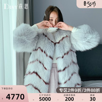 Disy imported whole leather fox fur grass coat womens mid-length 2019 winter new Haining fur coat