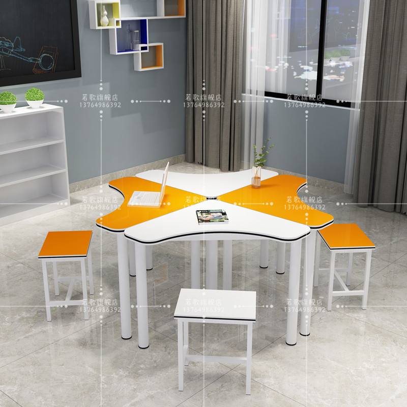 Multimedia Classroom, Special-Shaped Training Tables and Chairs, School Multi-Functional Activity Desks and Stools, Reading Room, Tutoring Table, Training Room
