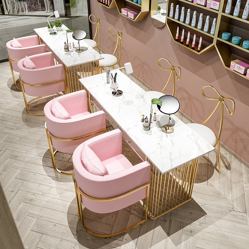 Internet celebrity economy marble manicure table and chair set combination simple double-layer single manicure table work table manicure table