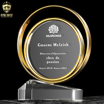 2021 Metal Trophy Customized Premium Crystal Trophy Excellent Staff Customized Engraving Glass Gold Silver and Copper Creativity