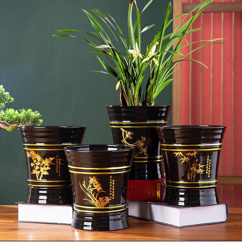 Flower pot ceramic special size 30cm above 2023 new large diameter network red high - species flower tree basin clearing treatment