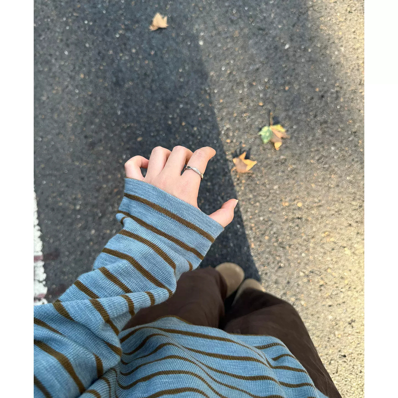 Korean Retro Color-Block Striped Long-Sleeve Knit Sweater for Women, Autumn 2026 New Style, Lazy Style, Loose Base Shirt Top Korean Retro Color-Block Striped Long-Sleeve Knit Sweater for Women, Autumn 2026 New Style, Lazy Style, Loose Base Shirt Top