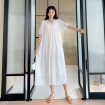 Pregnant women dress 2021 summer fashion loose foreign style cotton personality high-end long out breastfeeding spicy mother skirt