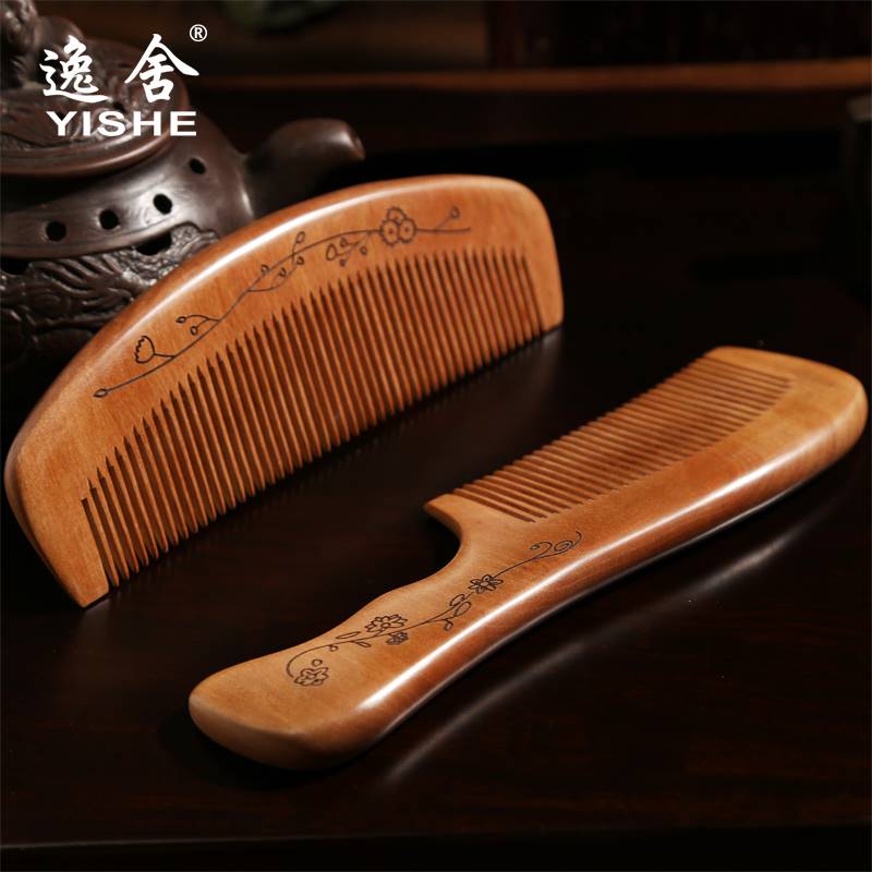 Natural Peach Wood Comb Home Wood Small Static Hair Loss Sandalwood Hornwood Hornwood Anti Male And Female Long Hair Special