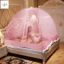 Mongolia nets can be fan folded double three C open door students fully closed anti-mosquito fixed summer small