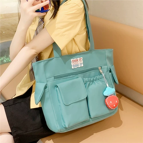 Японская сумка на одно плечо, вместительная и большая льняная сумка, универсальный портфель, сумка для учебы