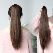 Wig Horse Tail Grip False Pony Tail Woman Long Hair Long Hair Straight From The Net Red Fake High Ponytail Strap Type Wig Piece