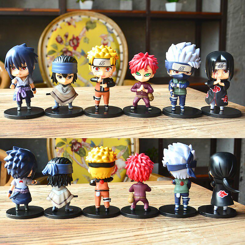 Naruto hand-run anime full set Q version doll decoration Naruto Sasuke Kakashi Uchiha Itachi gift