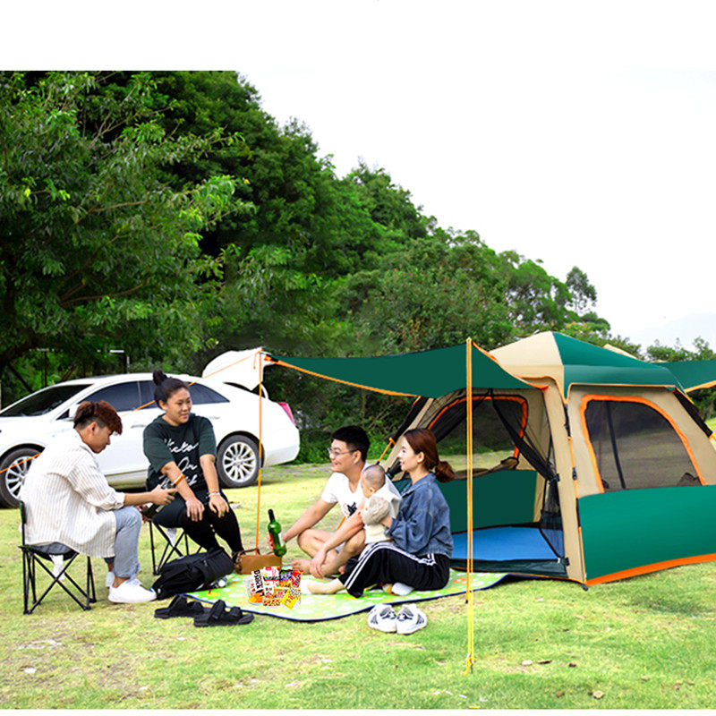 Tent spring outing field small tent children's outdoor sun protection automatic 4 people camping portable anti-ultraviolet swing